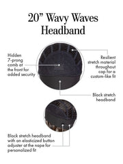 20" Wavy Waves Headband Wig | Synthetic Hairpiece