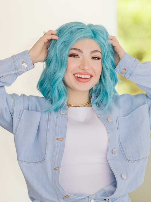 Blue Babe | Synthetic Lace Front Wig (Mono Part)