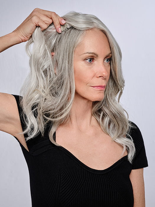 16" Au Natural Waves Topper | Synthetic Hair Hair Topper (Mono Part)