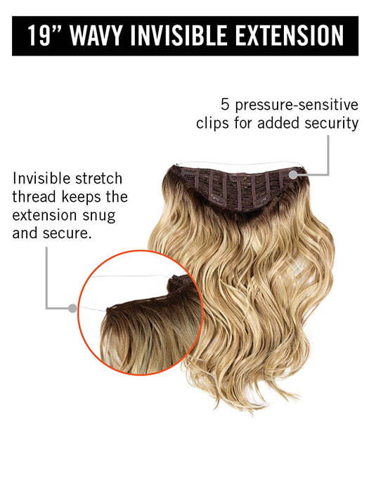 19" Wavy Invisible Extension | Synthetic Hair Hair Extension